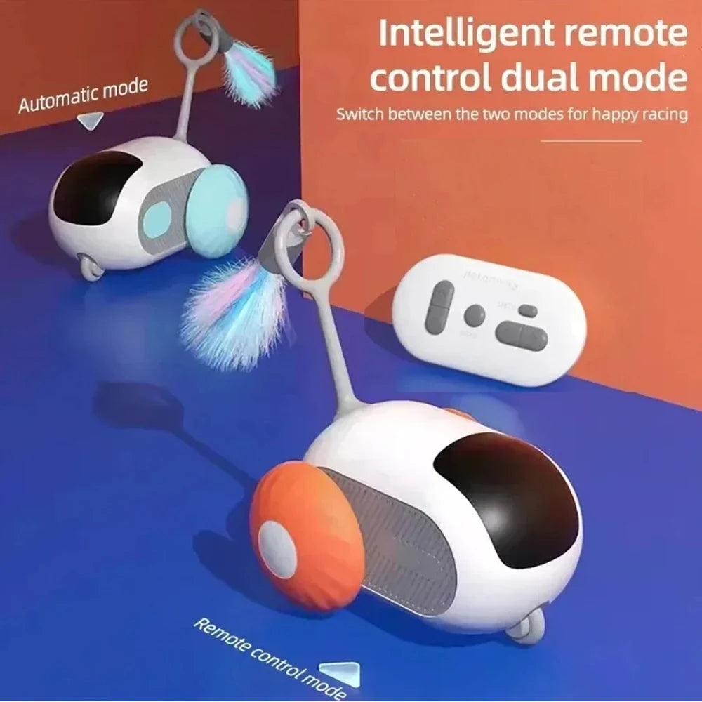 Smart Car Cat Toy Interactive Cat Toy Ball Automatic Rolling Remote Control Toy Car Indoor Cat Accessories Pet Kitten Supplies