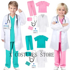 Kids Doctor Nurse Cosplay Costume – Surgical Uniform Role Play Outfit