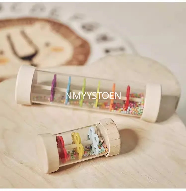 Montessori Wooden Rain Stick Baby Sensory Music Toy