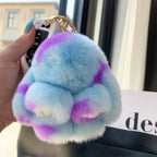 Cute Rabbit Bow Plush Keychain Bag Charm Gift for Girls and Women