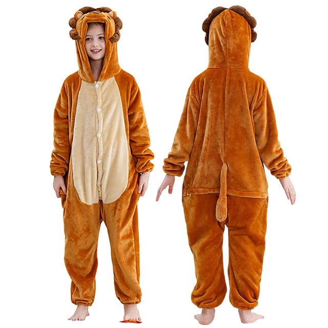 MICHLEY Carnaval Capybara Flannel Blanket Sleepers Onesie Hooded Children Costume Clothes Jumpsuit Sleepwear For Boys Girls
