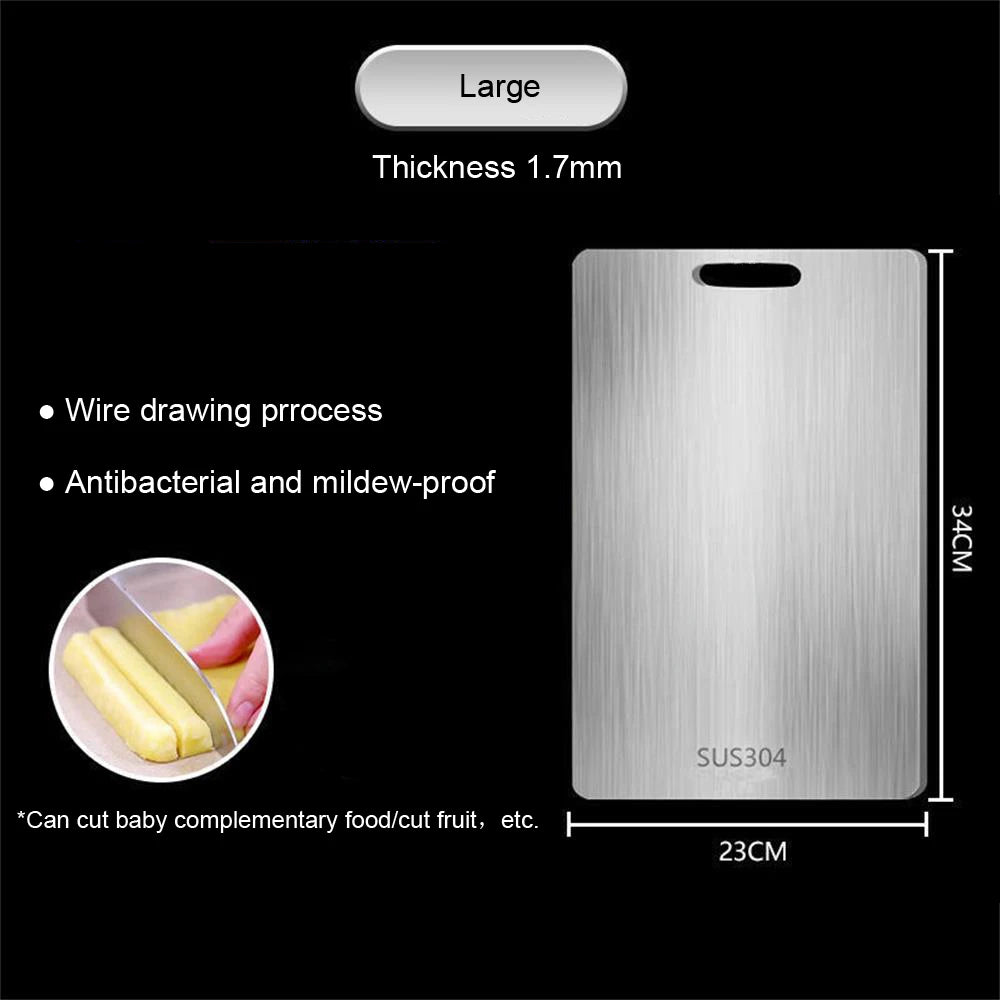 316 Stainless Steel Cutting Board – Double Sided Chopping & Kneading Board