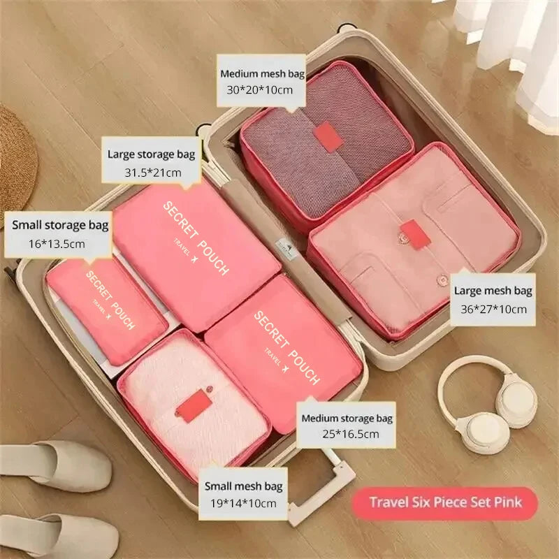 6PCS Waterproof Packing Cube Set for Travel & Luggage Organization