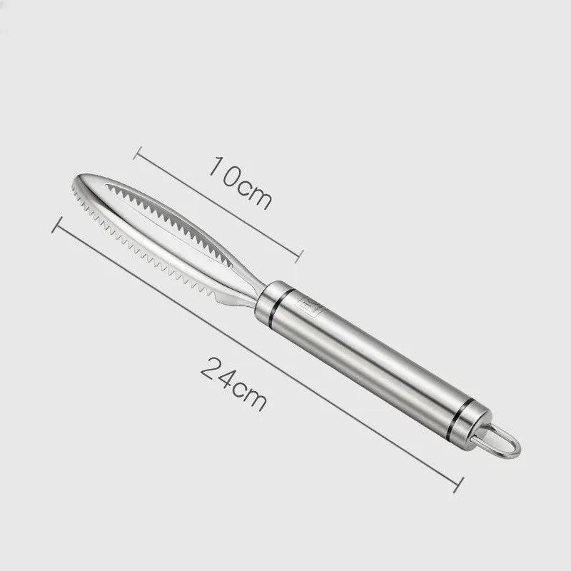 Stainless Steel Fish Scale Remover with Scraper and Bone Tweezers