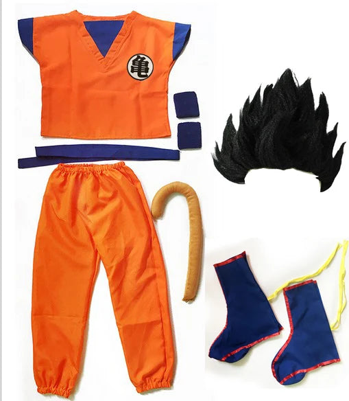 Halloween Costumes  Adult  Z Clothes Party Suit Goku Cosplay Costumes Top/Pant/Belt/Tail/wrister/Wig