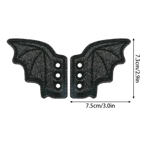 1 Pair Bling Bat Shoe Wings Charm Decorations For Sneaker Clothing Shoelaces Punk Halloween Gift Accessory