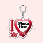 Custom Text I Love My Boyfriend Girlfriend Keychains Key Chain Photo Wife Hot Mom Dad King Queen Idol Baby Family Keychains Gift