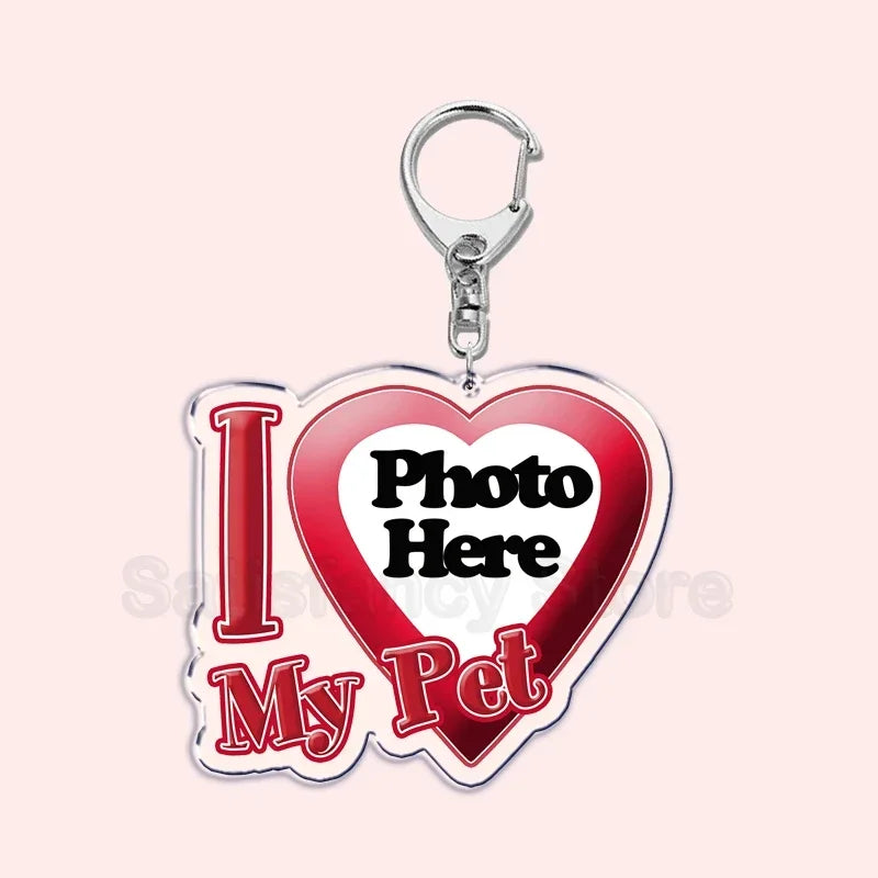Custom Text I Love My Boyfriend Girlfriend Keychains Key Chain Photo Wife Hot Mom Dad King Queen Idol Baby Family Keychains Gift