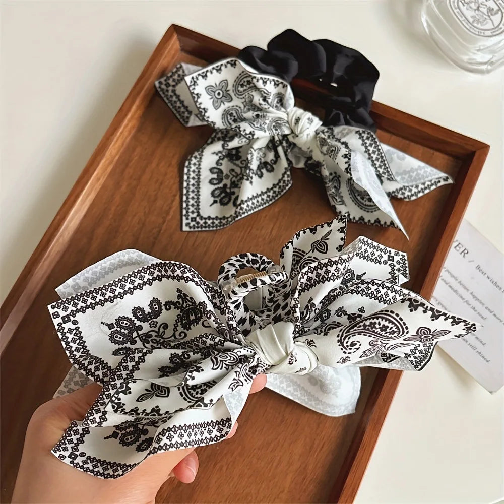 Women's Style Brown Cashew Flower Bow Hair Clip High-End and Elegant Hair Clip Shark Clip Fashion Headwear Girls Headdress