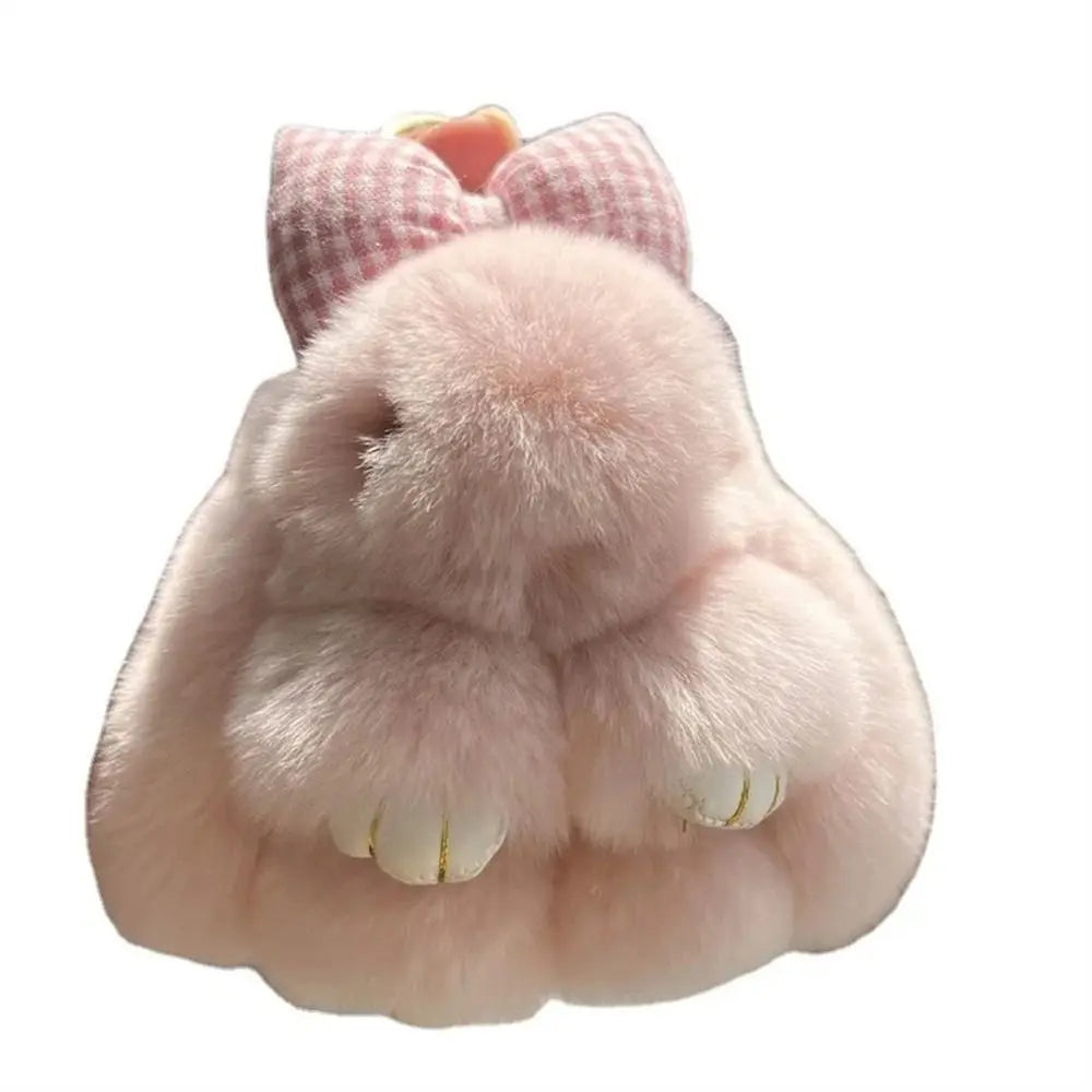 Cute Rabbit Bow Plush Keychain Bag Charm Gift for Girls and Women