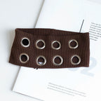 Punk Wide Elastic Eyelet Headband for Women