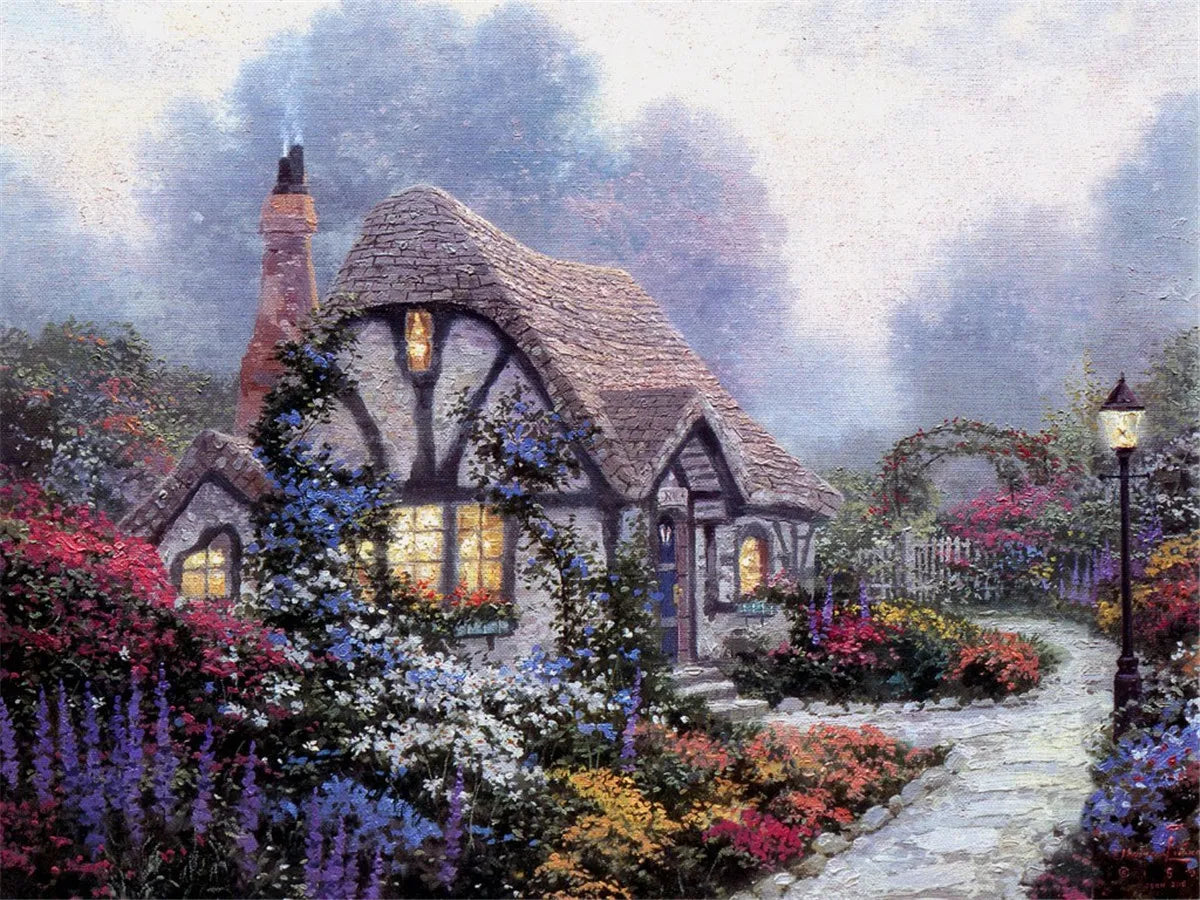 46*28cm Jigsaw Puzzles 500 Pieces Paper Picture Landscape Oil Painting Art Puzzles Decompression Toys for Adults Family Games