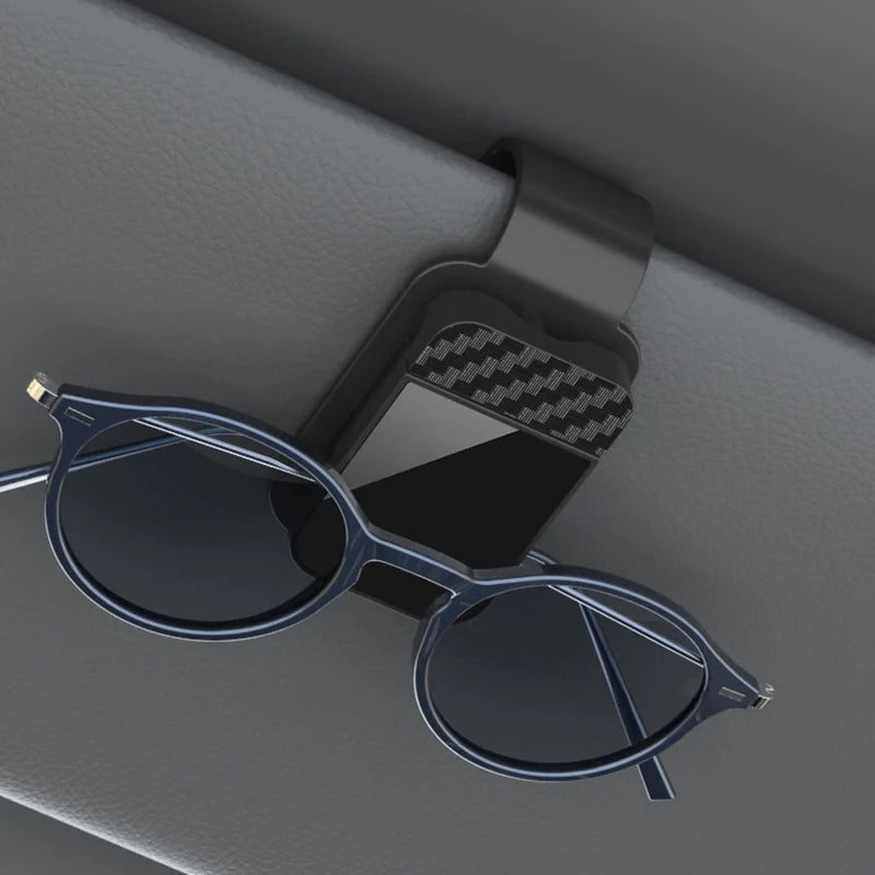 Car Carbon Fiber Eyeglass Clip Multifunctional Car Sunglasses Frame Ticket Clip Horizontal Sunshade Sunglasses Storage Product