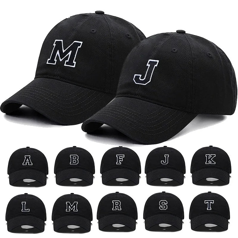 Initial Letter Embroidery Baseball Cap for Casual Sport Style