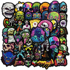 10/30/50pcs Cool Horror Joker Skull Stickers Decals Fridge Laptop Motorcycle Skateboard Phone Bike Waterproof Sticker Kids Toys