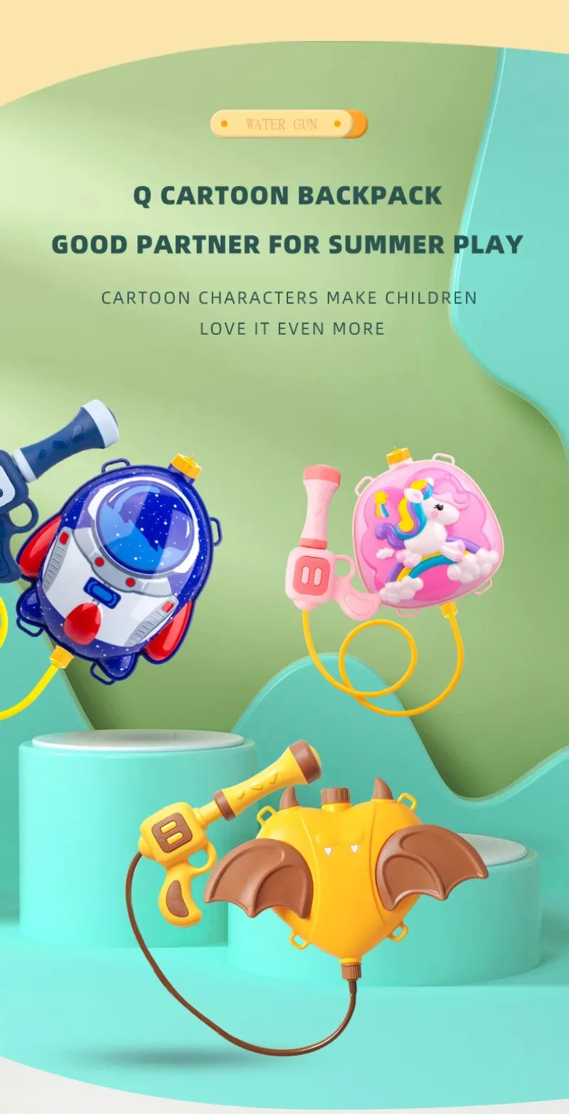 Kids Backpack Water Gun for Summer Beach Pool Outdoor Fun Toy