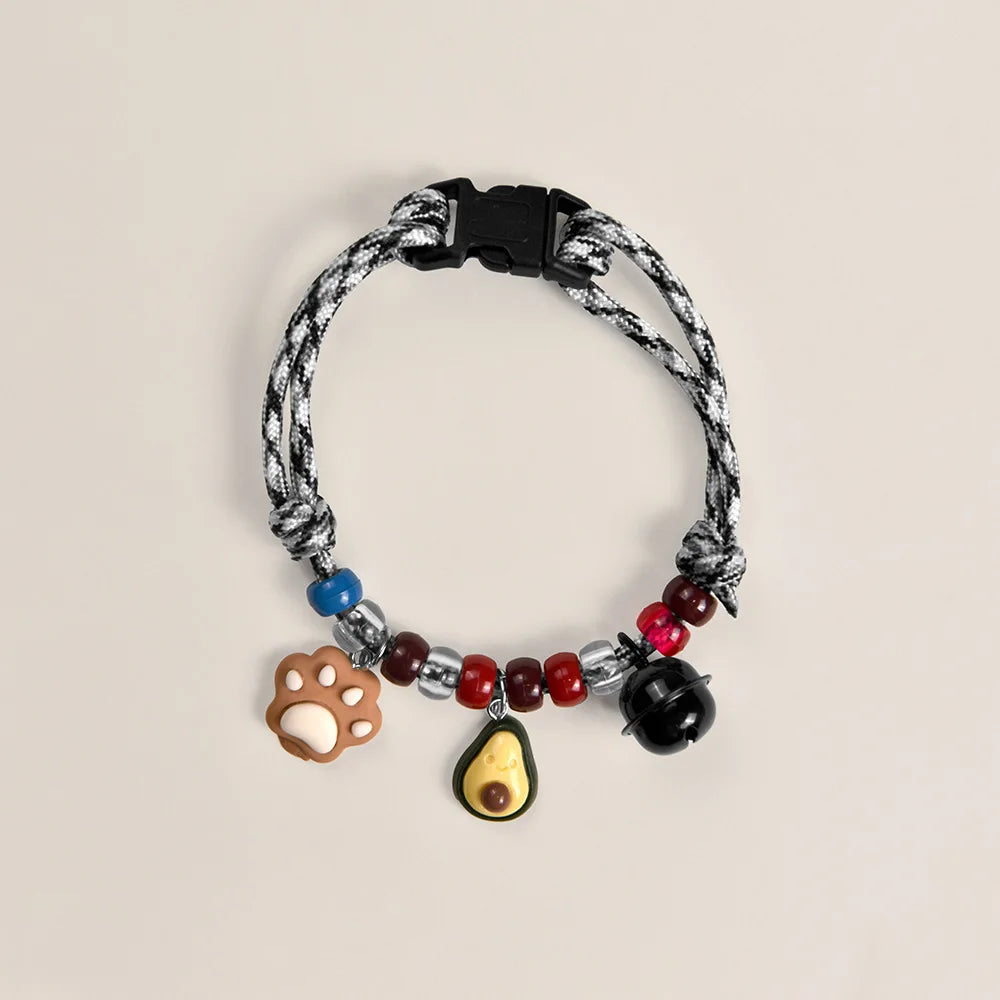 Pet Beaded Necklace Accessories, Skin-friendly Rope Neck Collar, Dog and Cat Bell Collar To Prevent Getting Lost