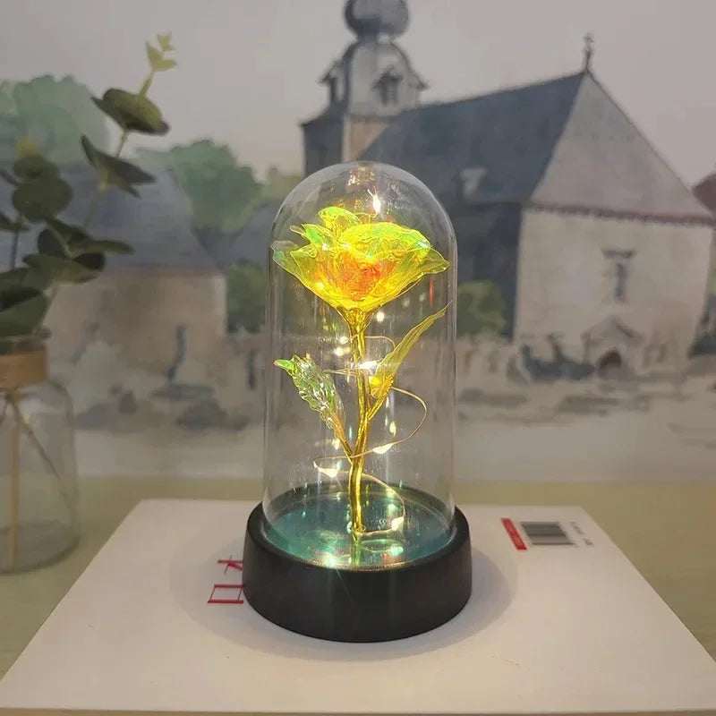 Rose Light Beautiful Realistic Looking Night Light Rose Eternal Flower Party Supplies LED Simulation Rose Flower Valentine's Day