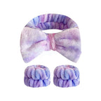 Coral Fleece Face Wash Headband & Absorbent Wristband Set