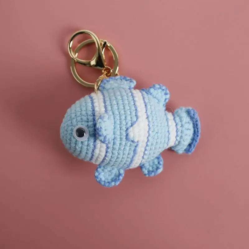 Ocean Animal Crochet Keychain Tropical Fish Bag Charm