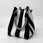 This Multi-Color Knitted Retro Bucket Handbag Is Simple and Color-Blocked, Versatile and Easy to Carry With You