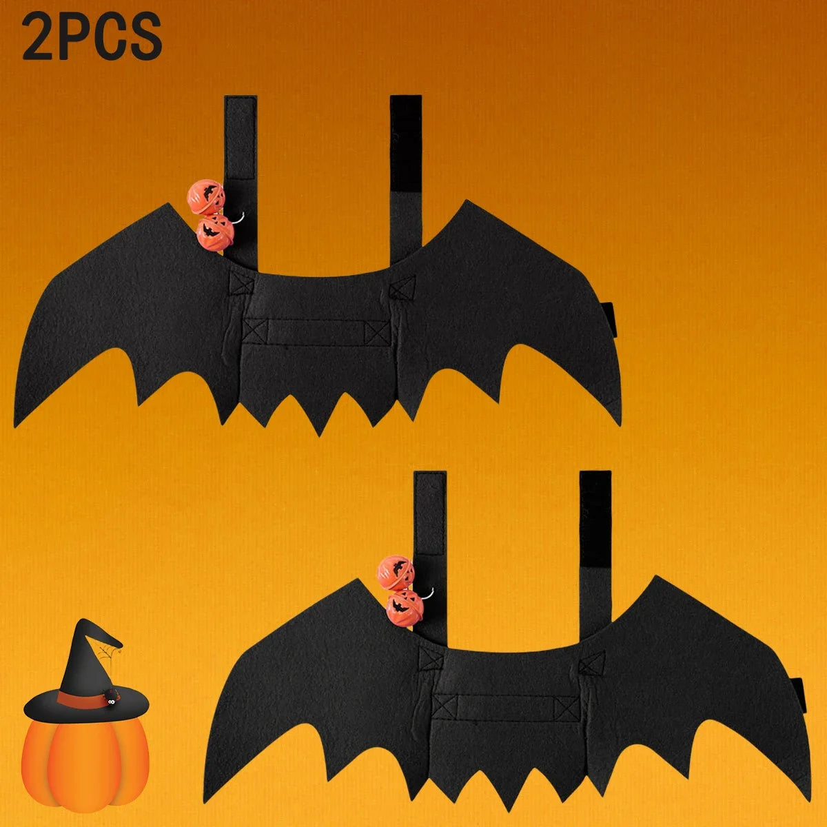 Small Dogs Harness Halloween Pet Bat Wings Dog Bat Costume Wings Halloween Accessory for Puppy Dog Cat Halloween Party Decor