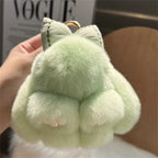 Cute Rabbit Bow Plush Keychain Bag Charm Gift for Girls and Women