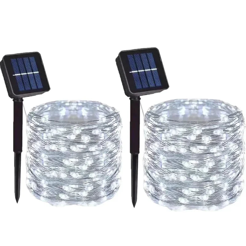 Solar Led Light Outdoor Christmas Lights 8Modes Copper Wire Fairy Garland Lamps Waterproof Garde Tree Decor