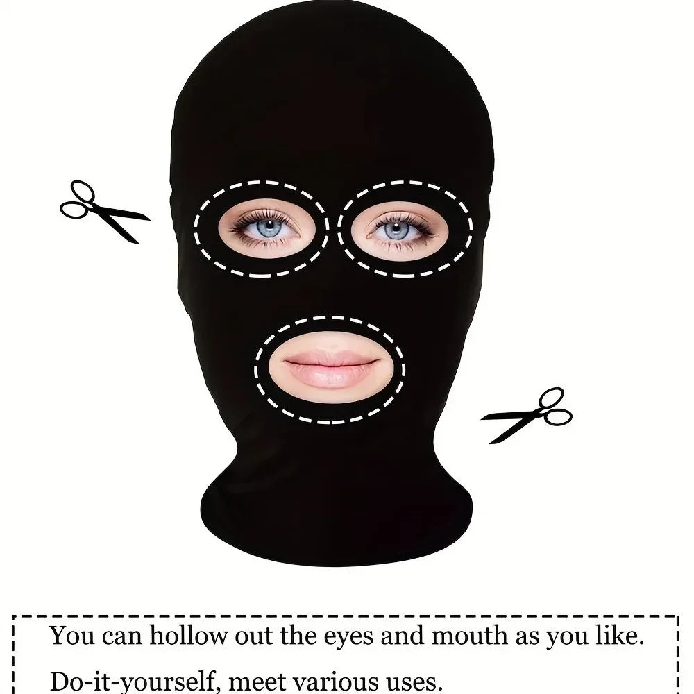 Halloween Cosplay Costumes Black Hood Spandex Full Mask Role Play Adult Ghost Festival Props Party Carnival Dress Up Accessories