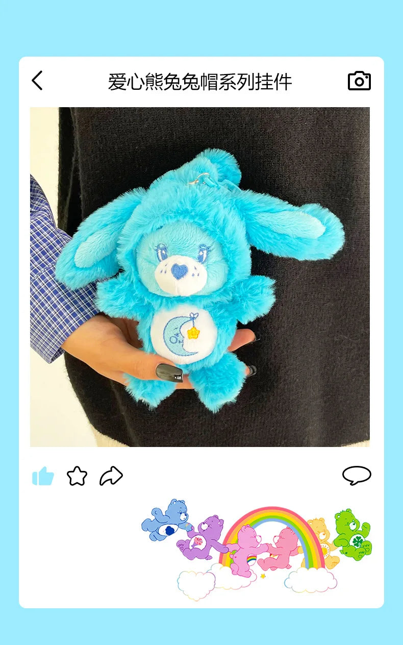 Care Bears Rabbit Hat Plush Keychain Rainbow Bear Bag Charm Gift