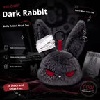 Gothic Bunny Plush Keychain RabbitBag Charm with Bandage Desian Kawaii Key Ring Pendant Car Bag Ornament Gift To