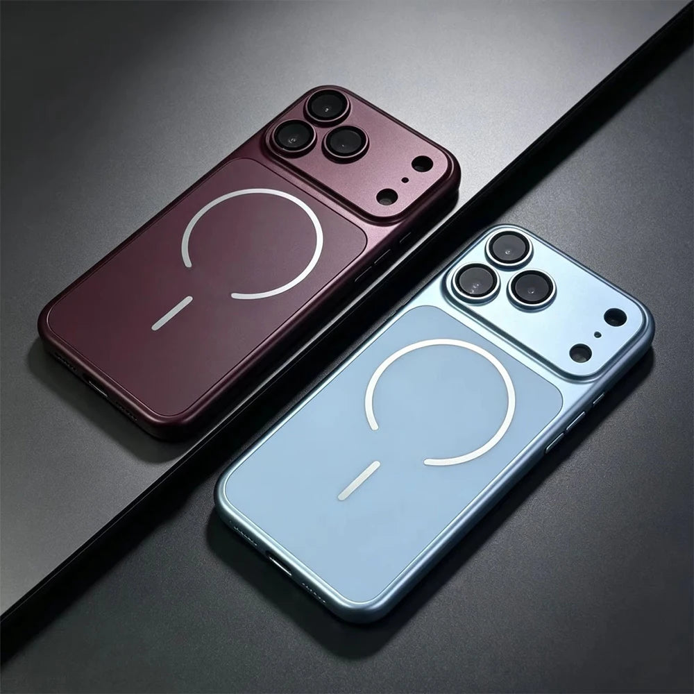 Original Glass Nano Matte For Magsafe Wireless Charging Armor Case For iPhone 18 17 16 15 14 13 12 11 Pro Max Air Magnetic Cover