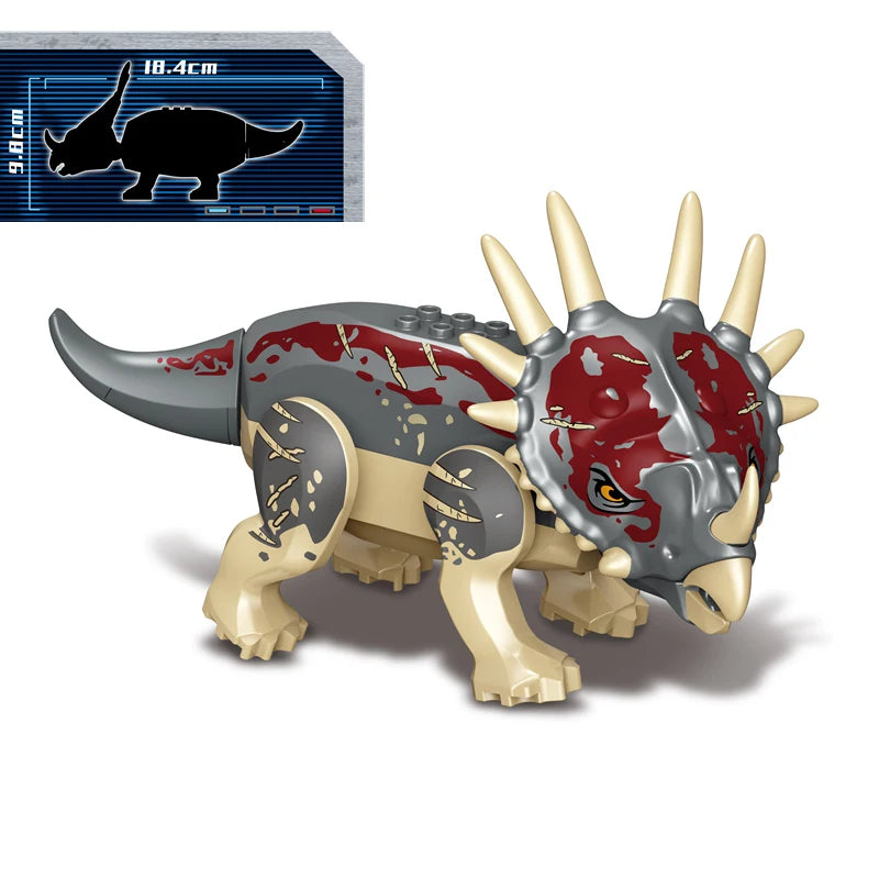 Jurassic Raptor Building Blocks Mini Dinosaur Construction Toy Set