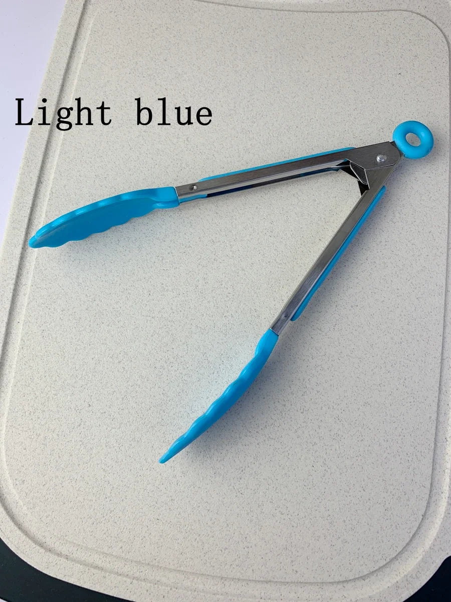 Anti-Slip Stainless Steel Cooking and Serving Tongs for Kitchen