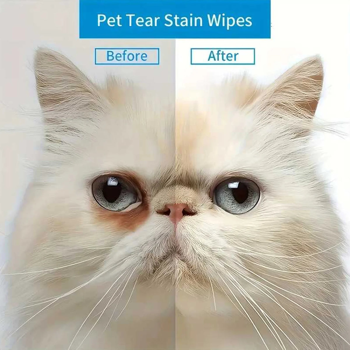 1Box 100Pcs Pet Eye Cleaning Wipes Fragrance Free Hypoallergenic Dog Cat Tear Stain Remover Gentle Soothing Ear Eye Care Wipes