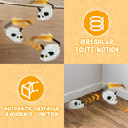 Cat Mouse Interactive Plush Toys LED Glow Electric Telecontrol Auto Rechargeable Pet Moving Mice Toy Realistic Kitten