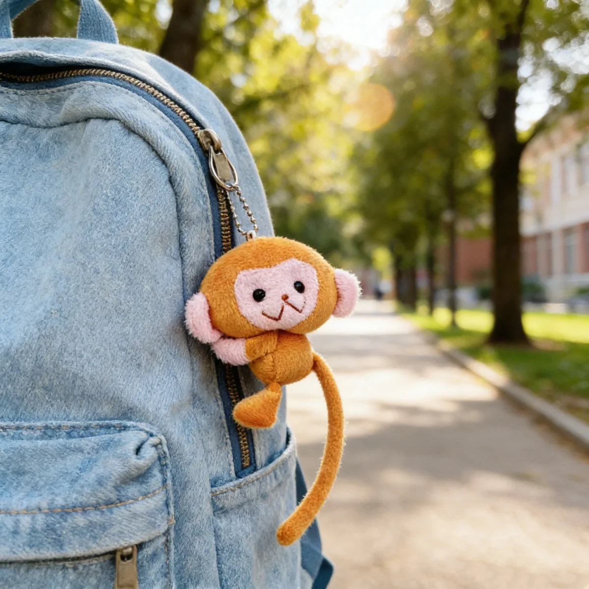 Long Tailed Monkey Plush Keychain Cute Bag Charm