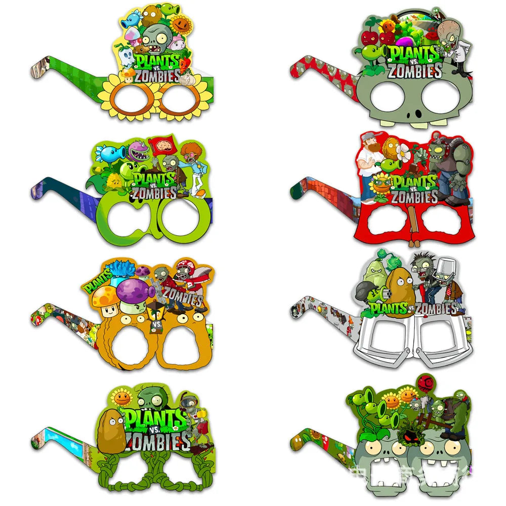 Plants vs Zombies Paper Party Glasses – Funny Photo Booth Props Set