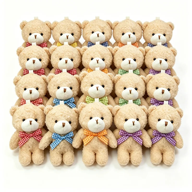 30/20/10pcs Mini Teddy Bears Tiny Soft Stuffed Teddy Bear Doll Plush Bears Bulk for Birthday Party Decor Favors Bag Keychain