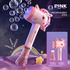 Unicorn Bubble Blower Automatic Bubble Machine Fantasy LED Lights Outdoor Bubble Toy for 3 year+ old Included Bubble Solution