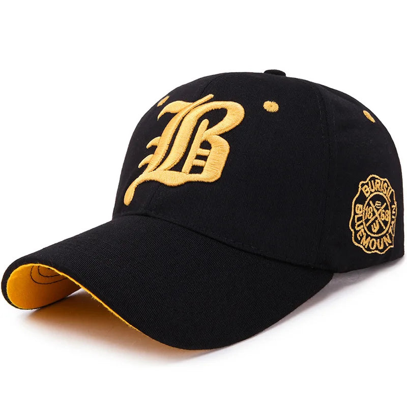 Embroidered Cotton Snapback Baseball Cap for Casual Outdoor Style