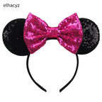 Embroidered Sequin Ears Bow Headband for Women & Girls