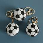 Crochet Sports Ball Keychain Soccer Basketball Bag Charm
