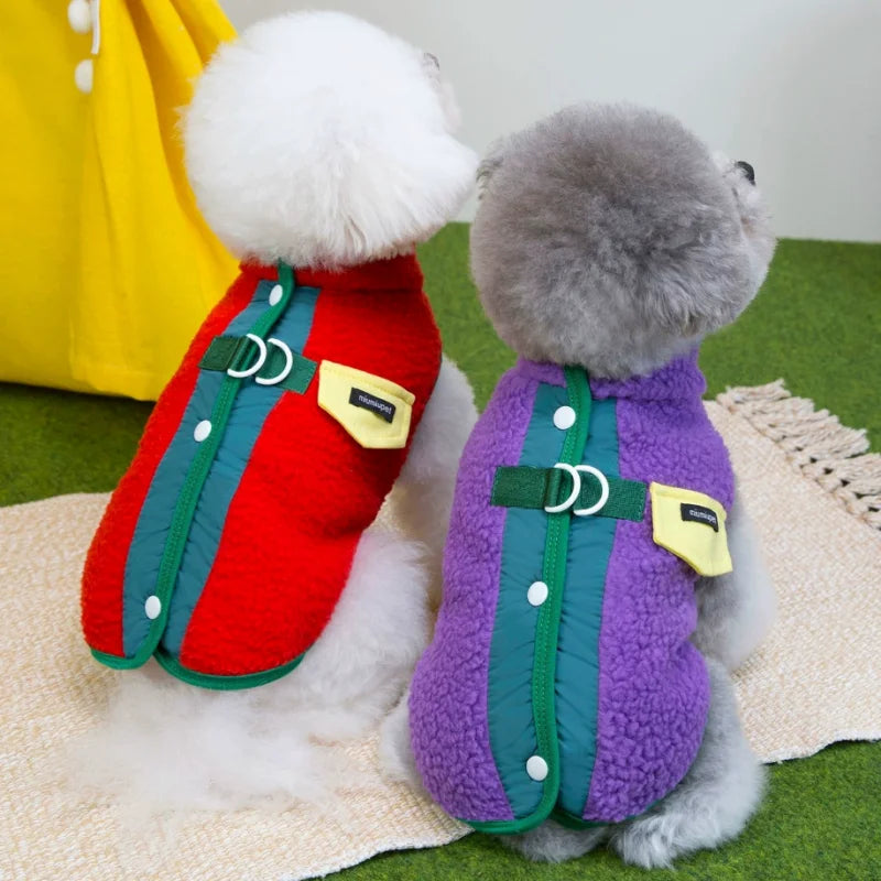 Autumn Winter Dog Clothes Fleece Dog Coat Small Dog Warm Vest with D-Ring Chihuahua Yorkshire Poodle Outfit Fashion Dog Clothing