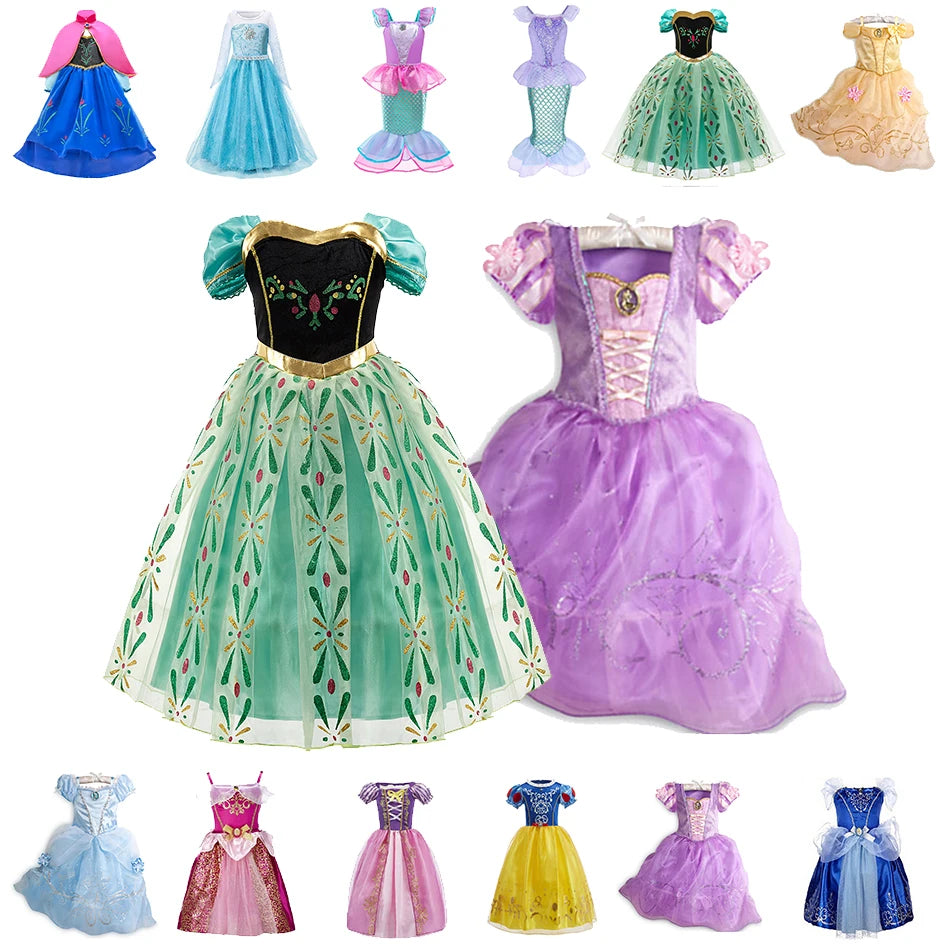 Girls Princess Costume Dress – Cinderella, Snow White & Rapunzel Outfit