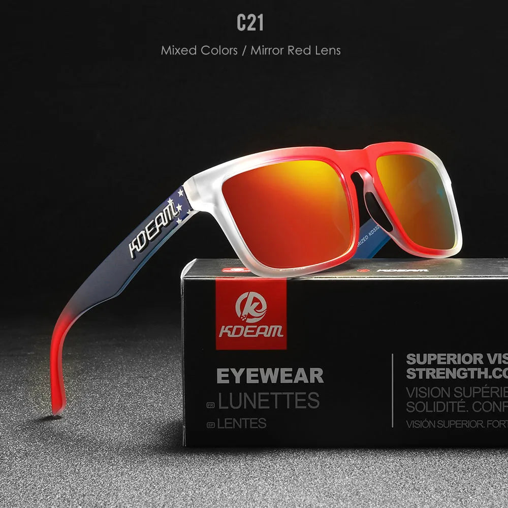 KDEAM Square Polarized Sunglasses UV400 for Men & Women