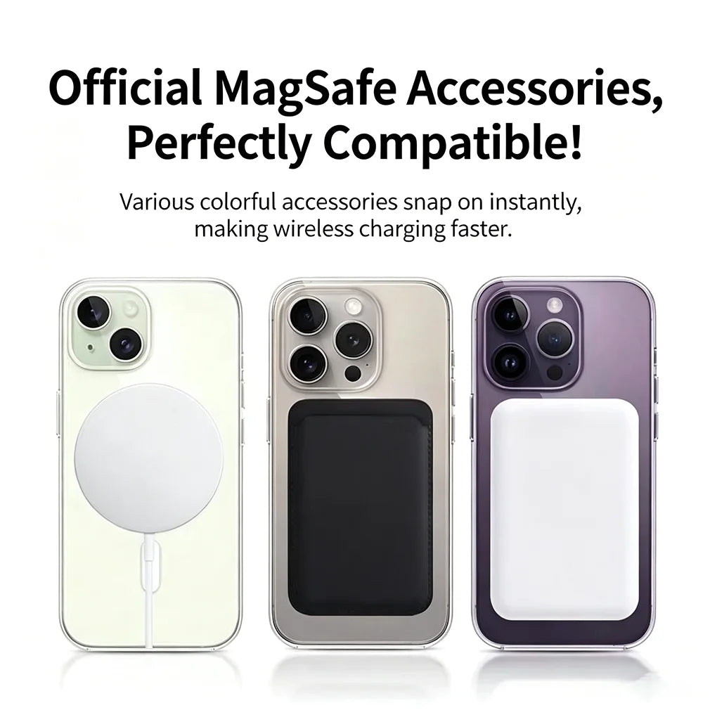 Luxury Clear For Magsafe Wireless Charge Matte Phone Case For iPhone 18 17 AIR 11 12 13 14 15 16 Pro Max Plus Magnetic Cover
