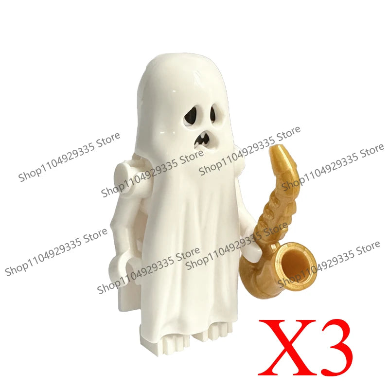 Halloween Scene Building Blocks Skeletons Ghosts Army King Assembled Charactesrs Figures DIY Accessories Bricks Toys Kids Gifts