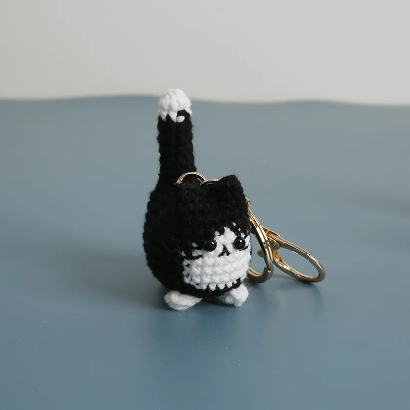 Small Cat Crochet Keychain Cute Kitten Bag Charm