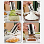 Stainless Steel Powder Shaker with Lid – Fine Mesh Cocoa & Coffee Duster